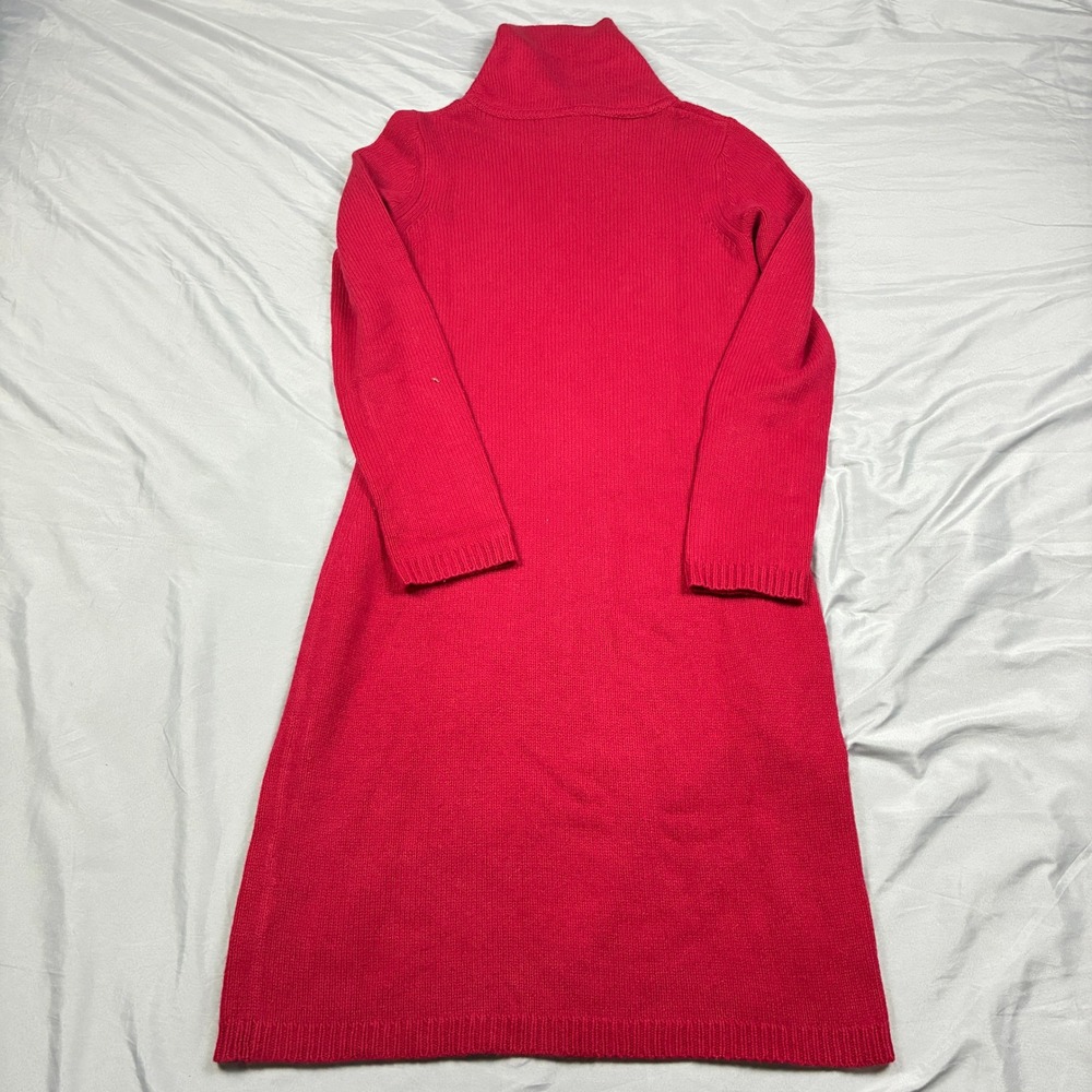 Lauren Ralph Lauren Sweater Dress Womens S Red Merino Wool Angora Rabbit Midi